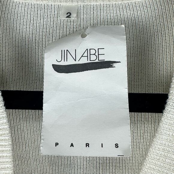 JINABE Dress Womens 2 Silk Sweater Cream Asymmetrical Neutral Minimalist Vintage - Picture 11 of 16